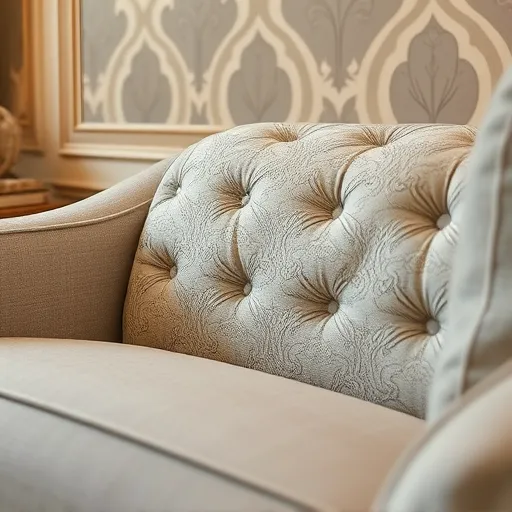 Design a visually appealing image that captures the essence of 'Divan Repair in Al Hura', focusing on the details of upholstery work and fabric selections, suitable for use as an alt description. Divan Repair in Al Hura Sofa Repair Bahrain