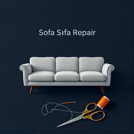 Design a minimalist image that symbolizes sofa repair services in Jidd Ali. Include tools like fabric swatches, needles, and thread, presented in an aesthetically pleasing manner, suitable for use as an alt description. Sofa Service in Jidd Ali Sofa Repair Bahrain