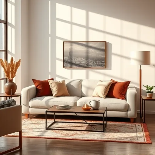 Sofa Upholstery in Al Qadam Generate a captivating image depicting a cozy living room setting featuring a stylish sofa in Al Qadam, with natural lighting and a warm atmosphere, suitable for use as an alt description. Sofa Upholstery in Al Qadam Sofa Repair Bahrain