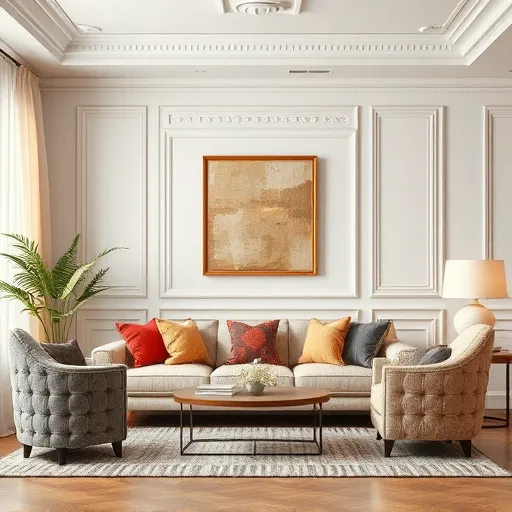 Generate an artistic representation of 'Sofa Upholstery in Budaiya', featuring a cozy living room with various upholstery fabrics displayed elegantly. This image should serve as a visual guide for customers exploring upholstery options, emphasizing texture and color variety. Sofa Upholstery in Budaiya Sofa Repair Bahrain