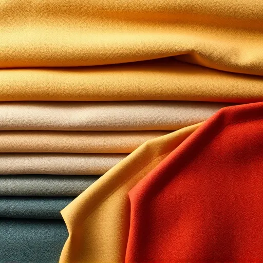 Design an artistic image of various upholstery fabrics laid out elegantly, highlighting textures and colors suitable for a range of sofas, to be used as a visual descriptor. Sofa Upholstery in Qalali Sofa Repair Bahrain