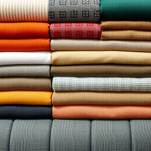 Generate a creative image of various sofa upholstery fabrics and colors, ideal for a showroom display, with the focus on textures and patterns, suitable for use as an alt description. Sofa Upholstery in Umm ash Shajar Sofa Repair Bahrain